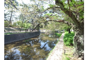 夙川が近くに流れています