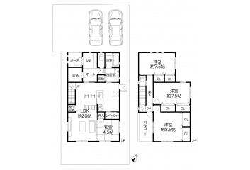 参考プラン　建物面積122.55㎡　建物価格1,400万円